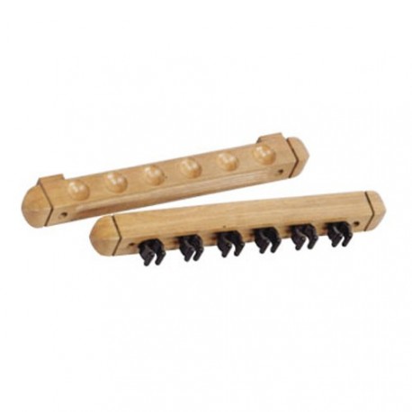 Porte Queues Billard Mural - 6 Queues - CHENE CLAIR