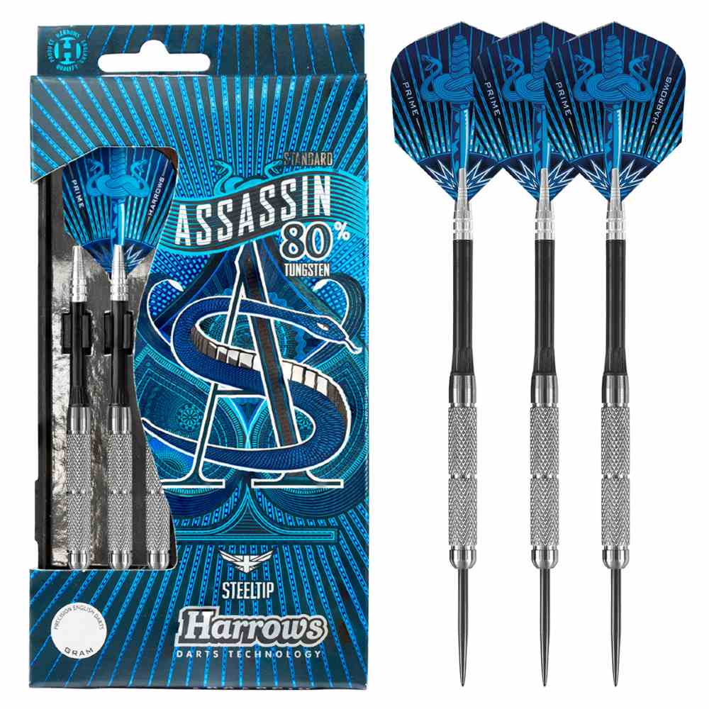 Fléchettes Harrows Assassin Light 80% Tungstène pointe acier (Plusieurs modèles) 25GR