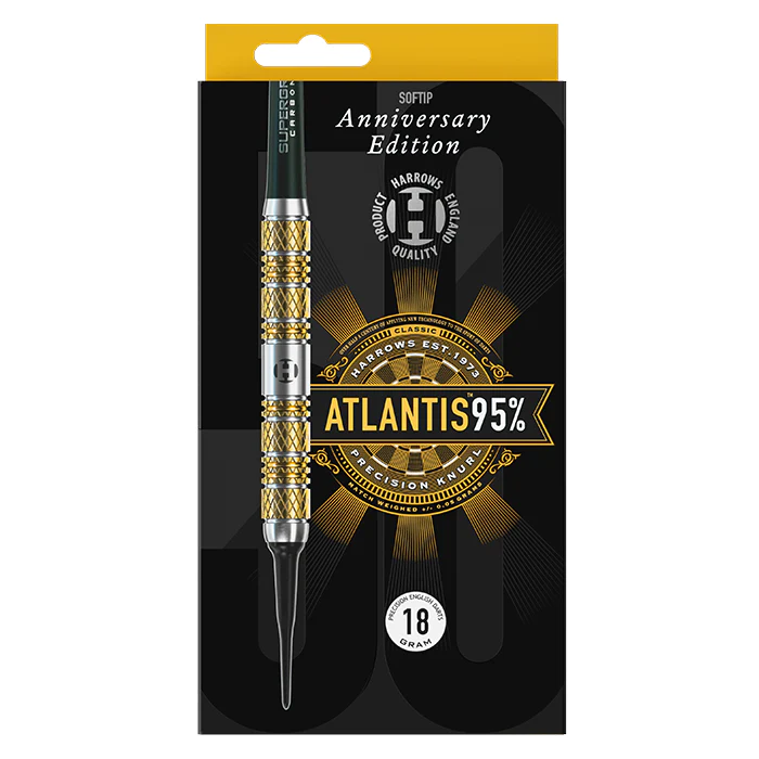 Fléchettes Harrows Atlantis 95% Tungstène 18GR pointe nylon