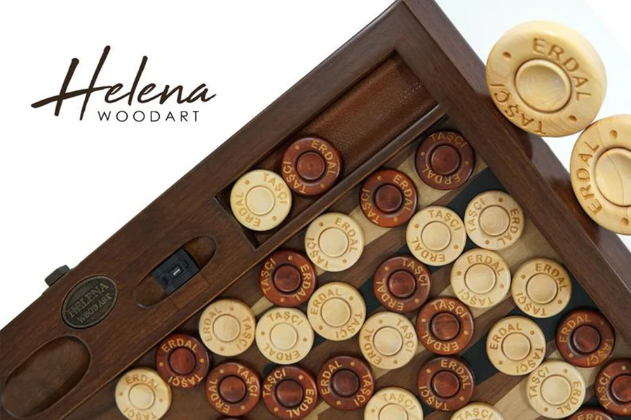 Backgammon classique en noyer Helena