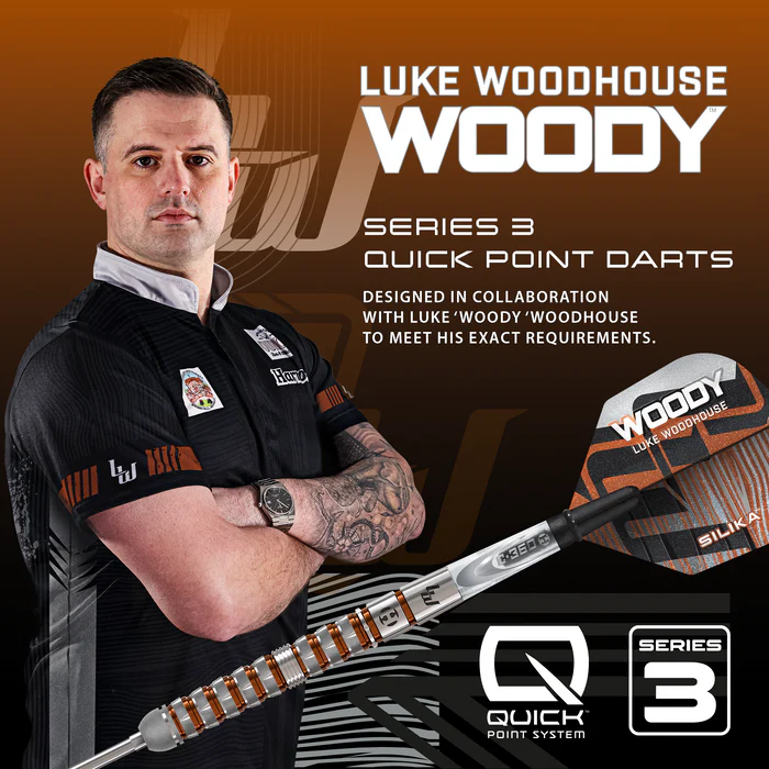 Fléchettes Harrows Luke Woodhouse pointe acier 23gr
