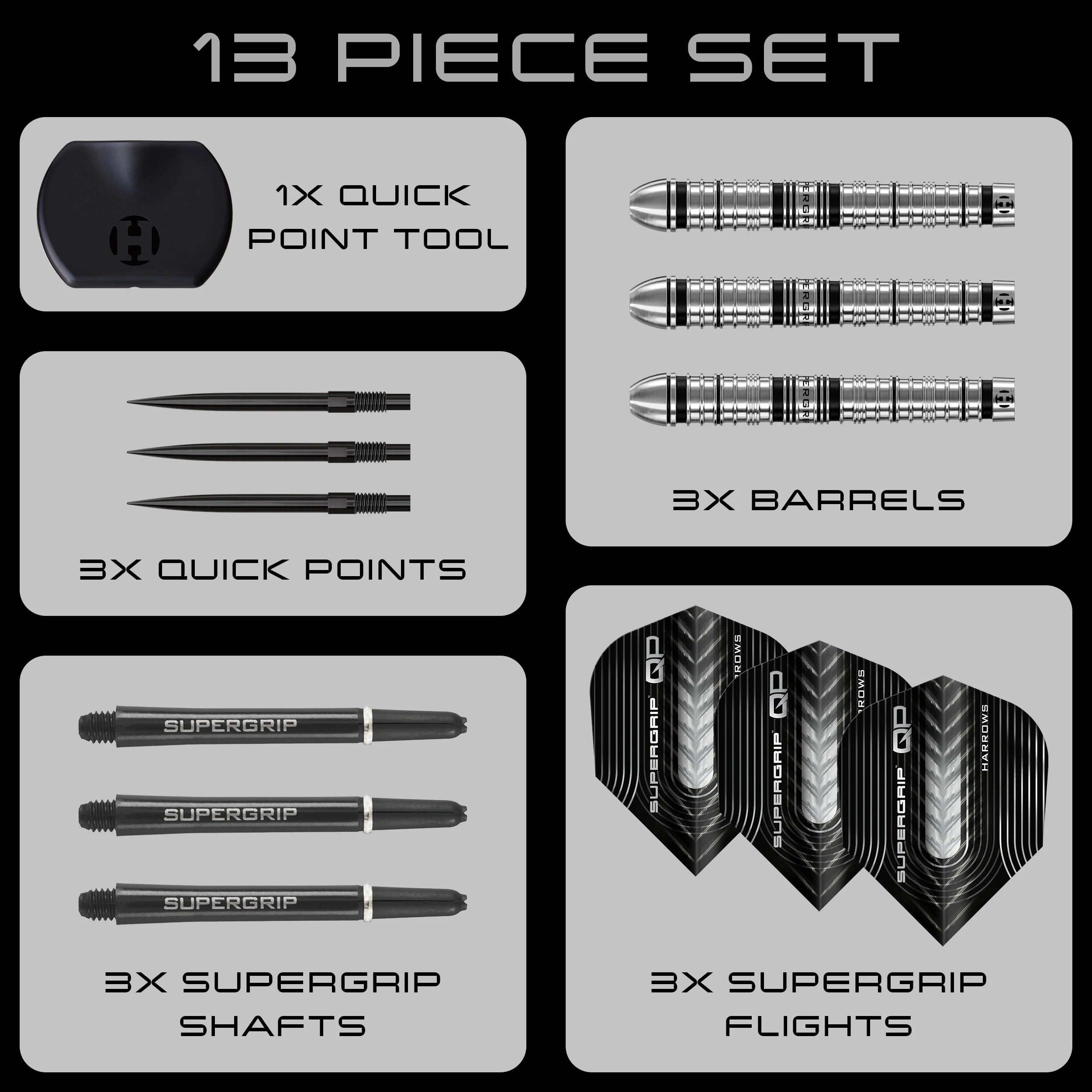 Harrows-steeltip-Supergrip-QP-Tapered-90-tungsten-1