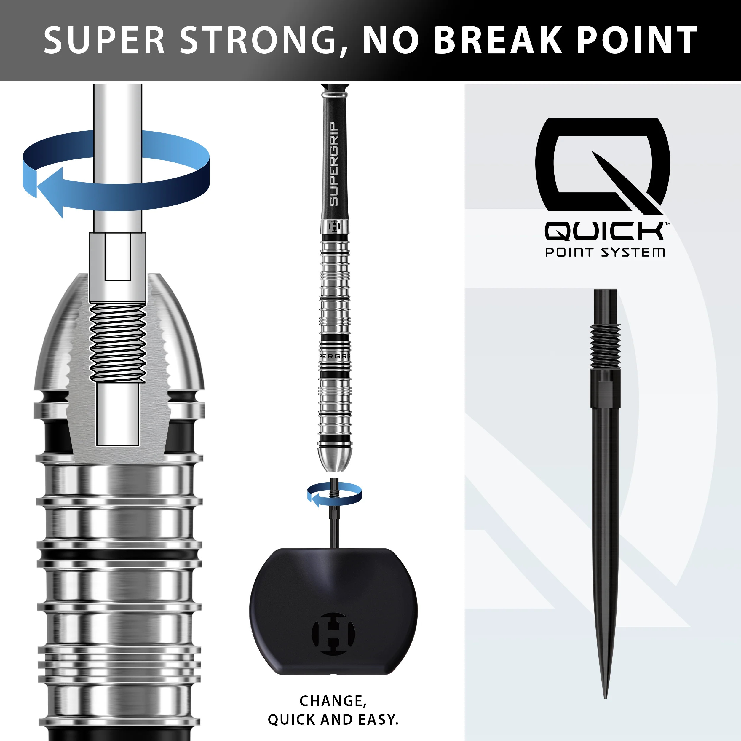 Harrows-steeltip-Supergrip-QP-Tapered-90-tungsten