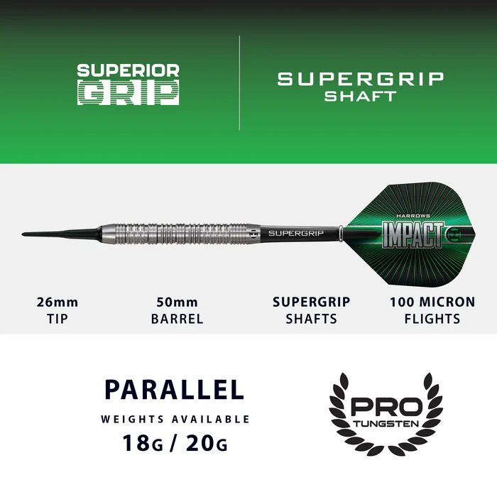 Fléchettes Harrows Impact pointe nylon 20gr