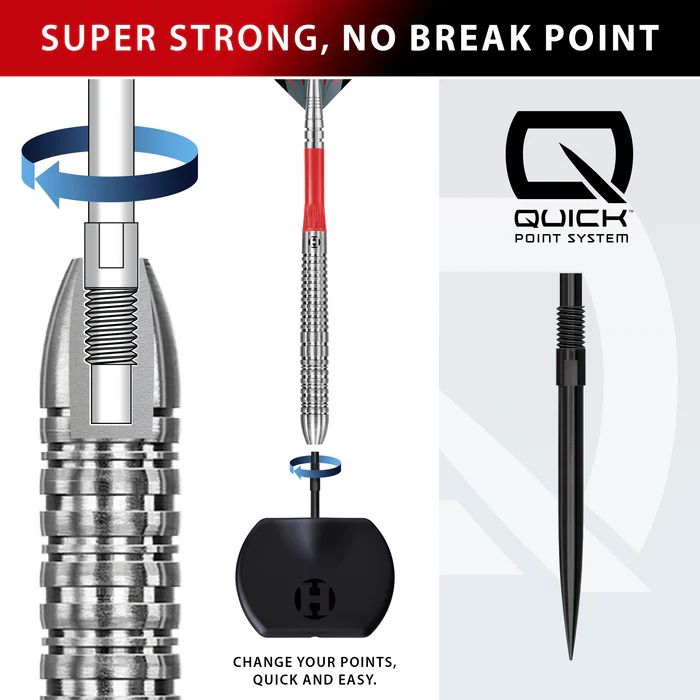 Fléchettes Harrows Damon Heta Natural 90% tungstène pointe acier 21 gr