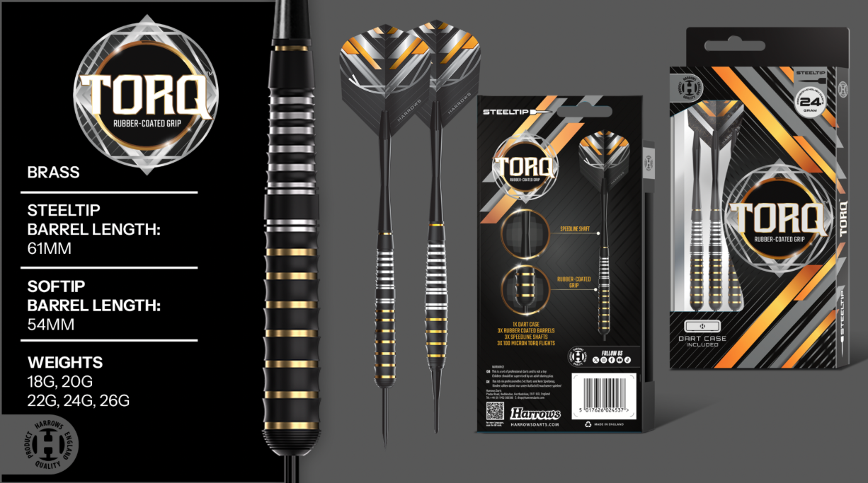 Fléchettes-Harrows-Brass-Torq-nylon-18grammes