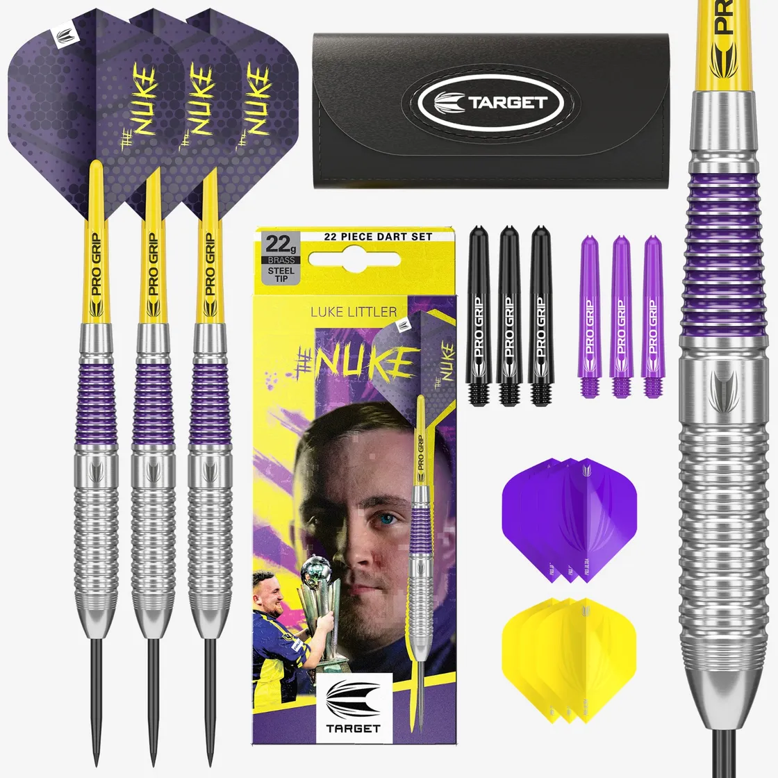 170001-Fléchettes-Target-Luke-LITTLER-BRASS-pointe-acier-22grammes