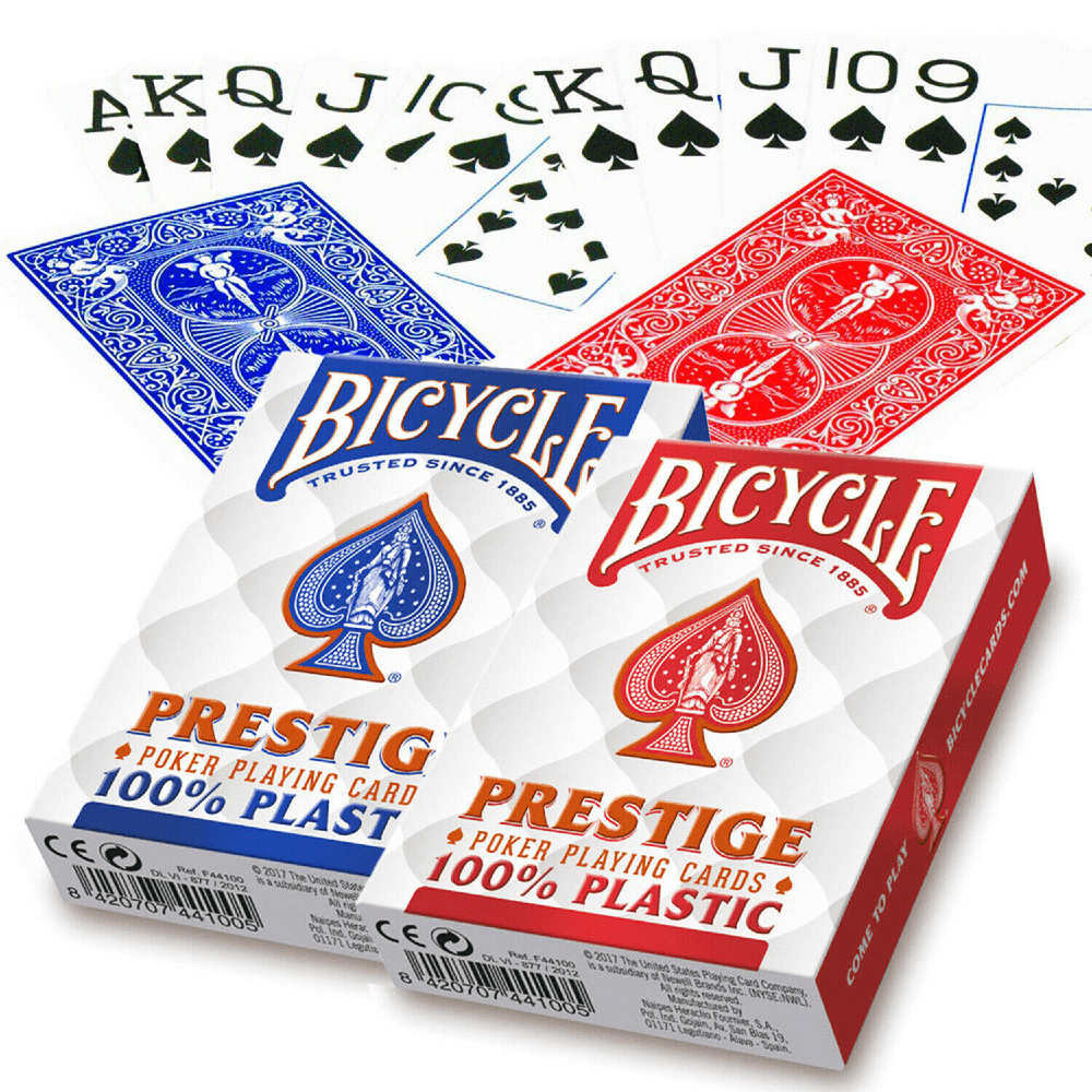 Jeu-de-54-cartes-100-Plastique-Bicycle-Prestige-3020-Bleu