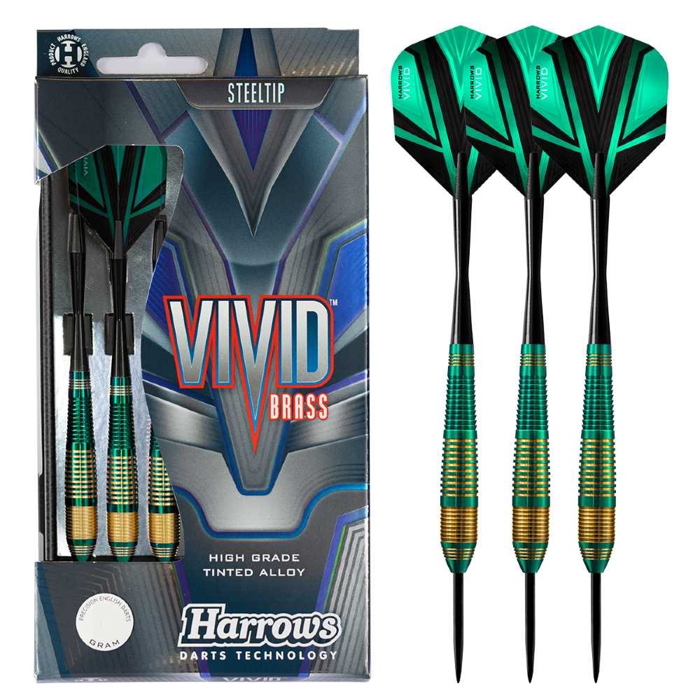 Fléchettes-Harrows-Vivid-pointe-acier-22GR-Vert