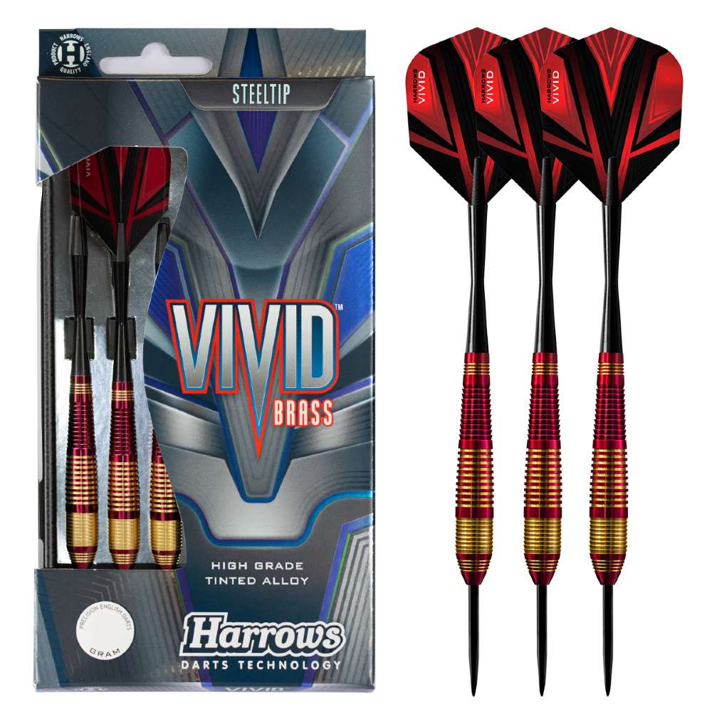 Fléchettes-Harrows-Vivid-pointe-acier-24GR-Rouge