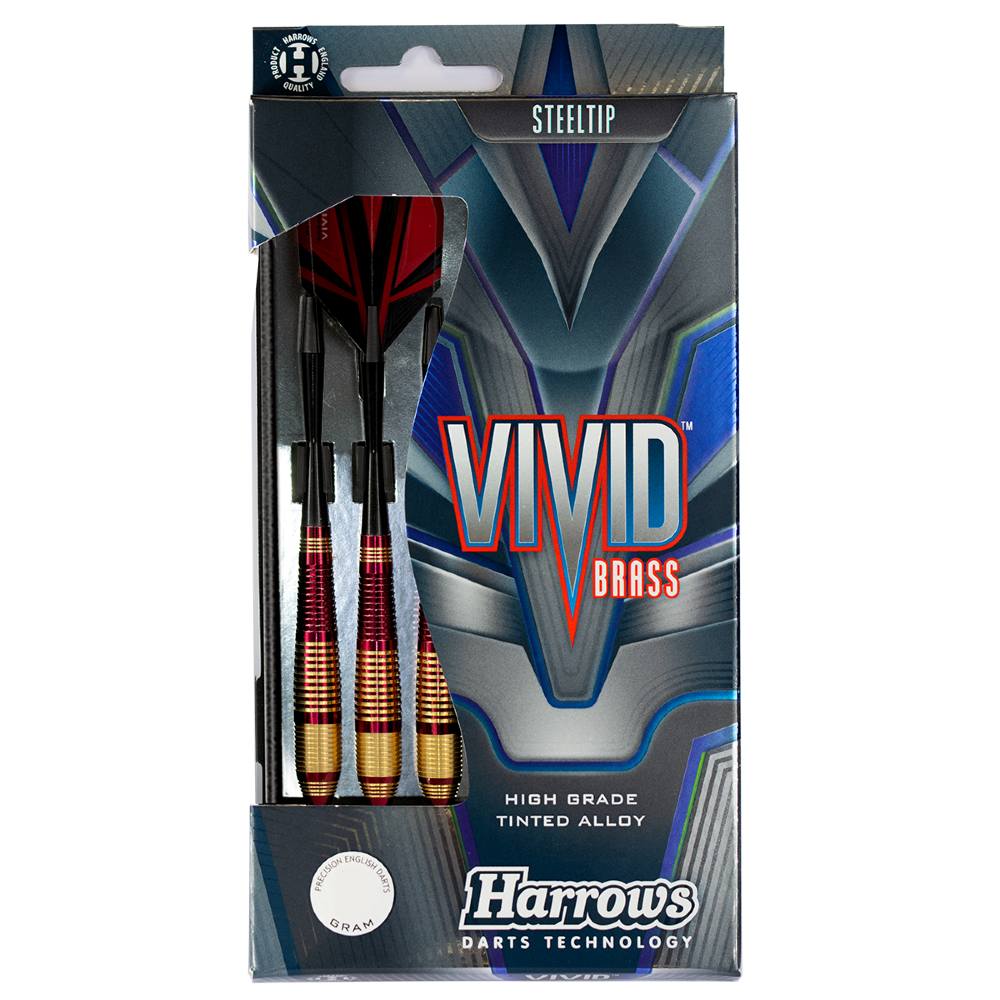Fléchettes-Harrows-Vivid-pointe-acier-24GR-Rouge