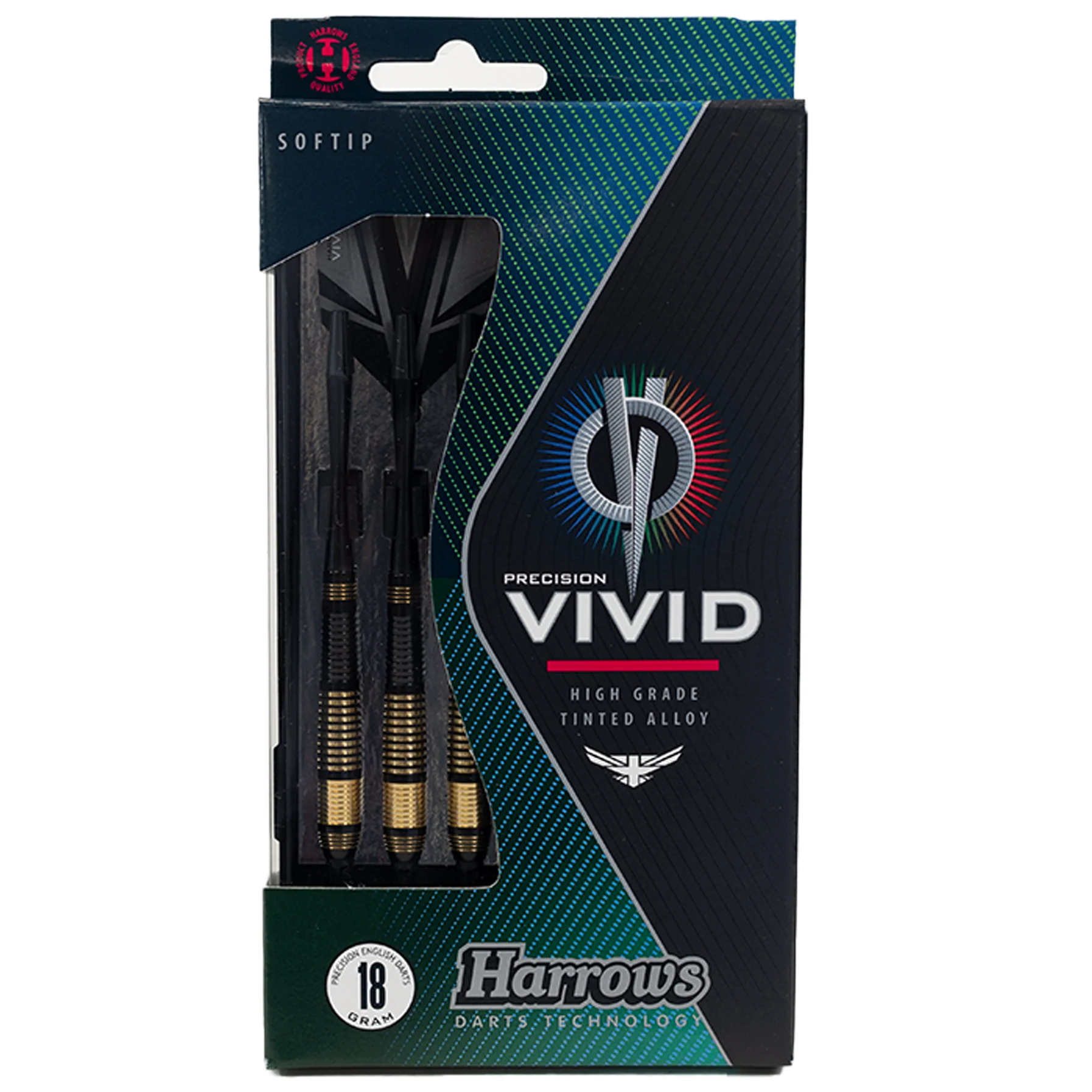 Fléchettes-Harrows-Vivid-18GR-pointe-nylon-Noir