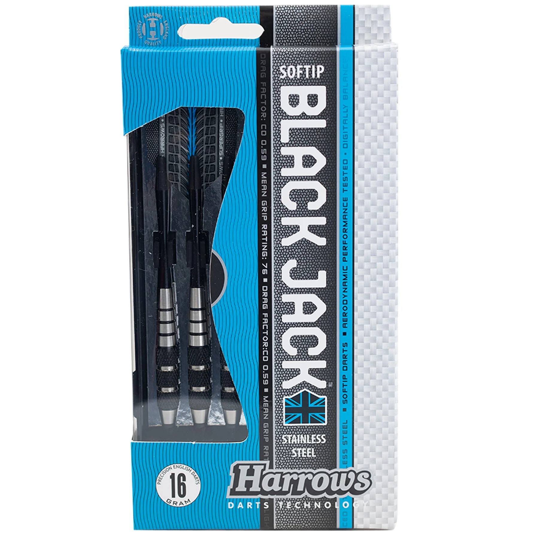Fléchettes-Harrows-Black-Jack-pointe-nylon-18GK