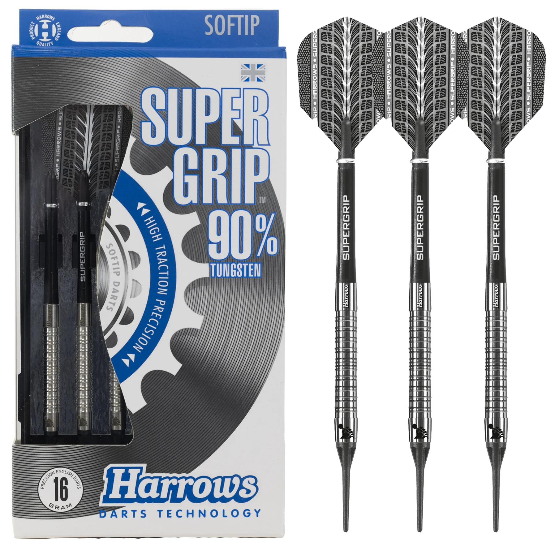 Fléchettes-Harrows-Supergrip-90%-Tungstène-pointe-nylon-18GR