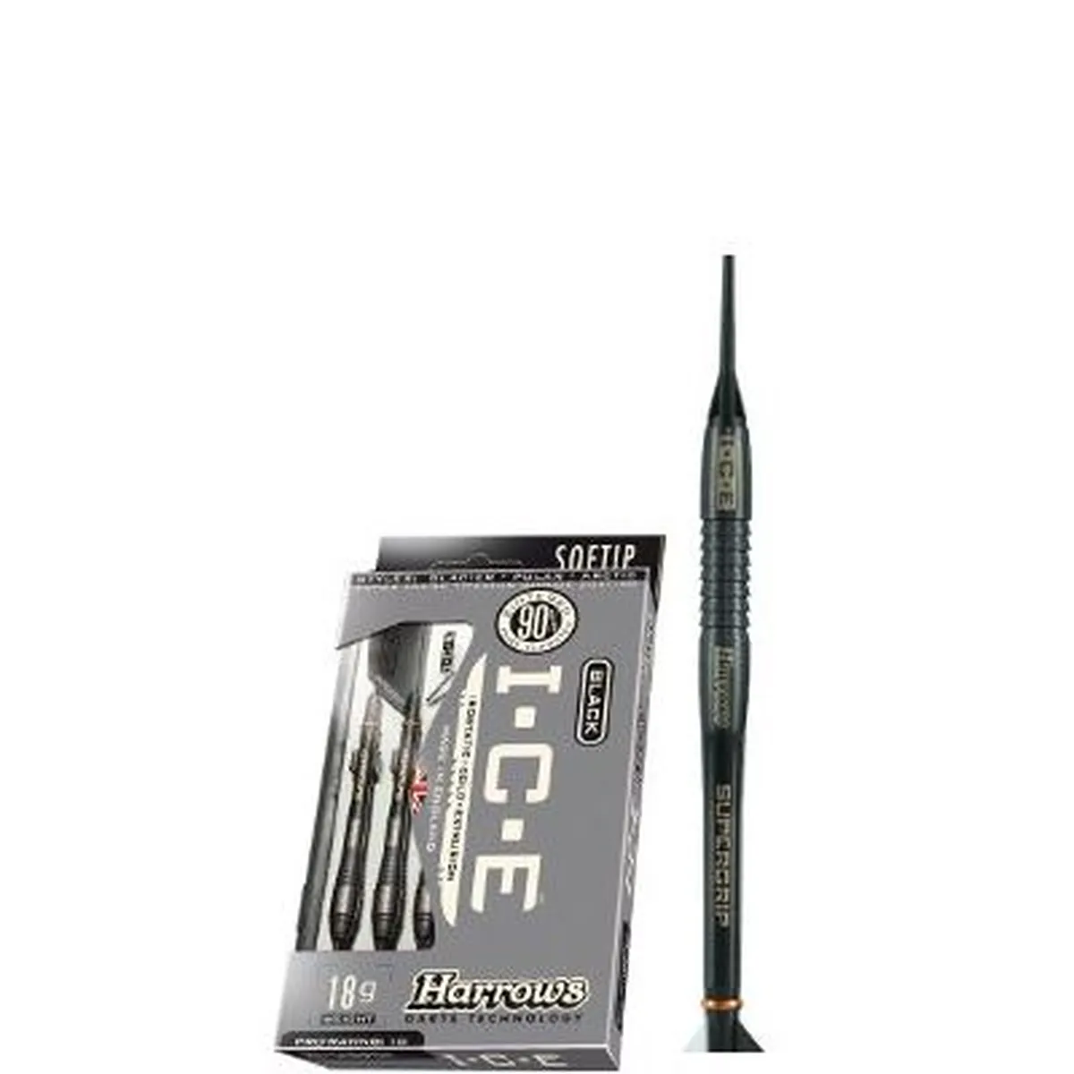 Flechettes-Harrows-I.C.E-Black-18GR-90%-Tungstene-pointe-nylon