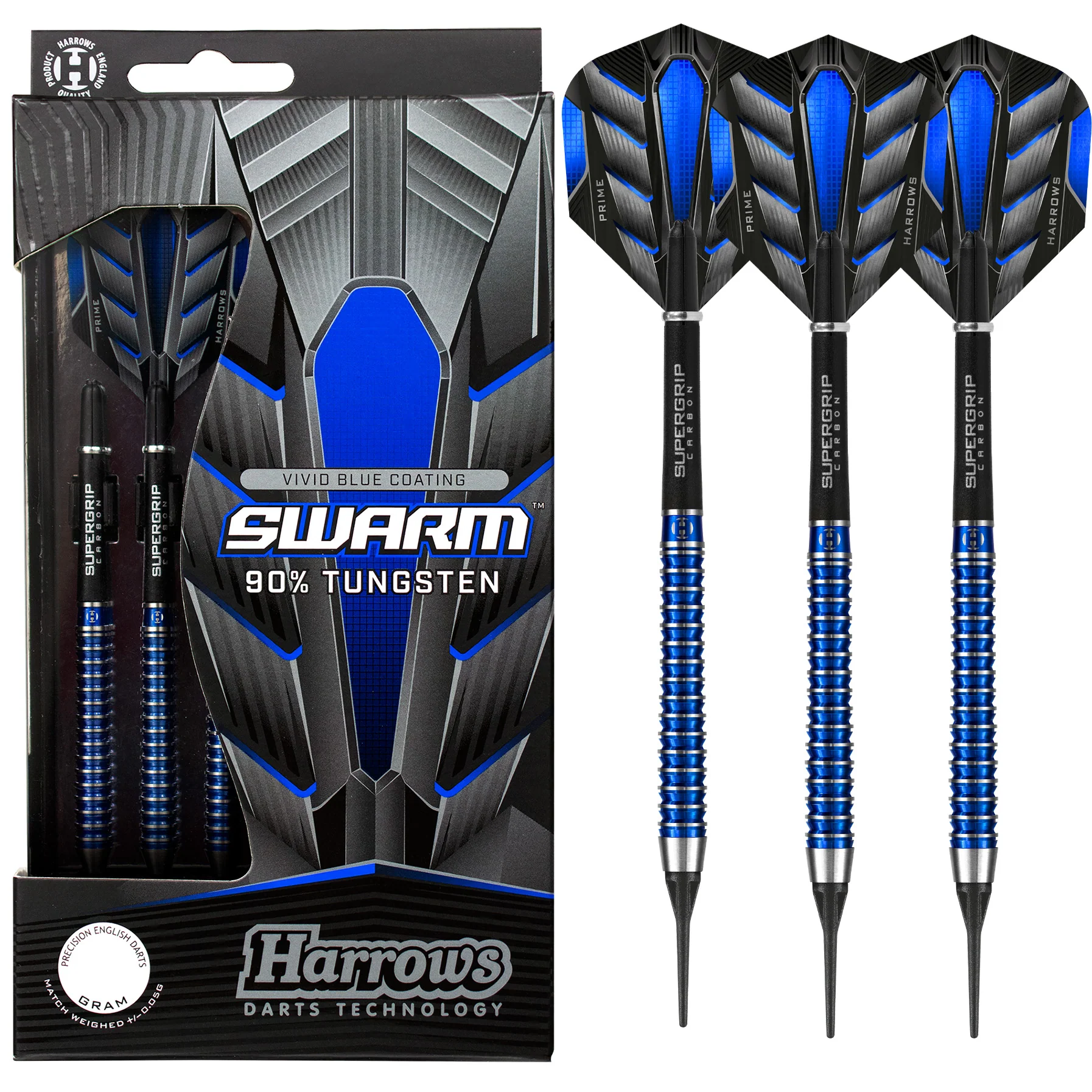 Fléchettes-Harrows-Swarm18GR-90%-Tungstène-pointe-nylon