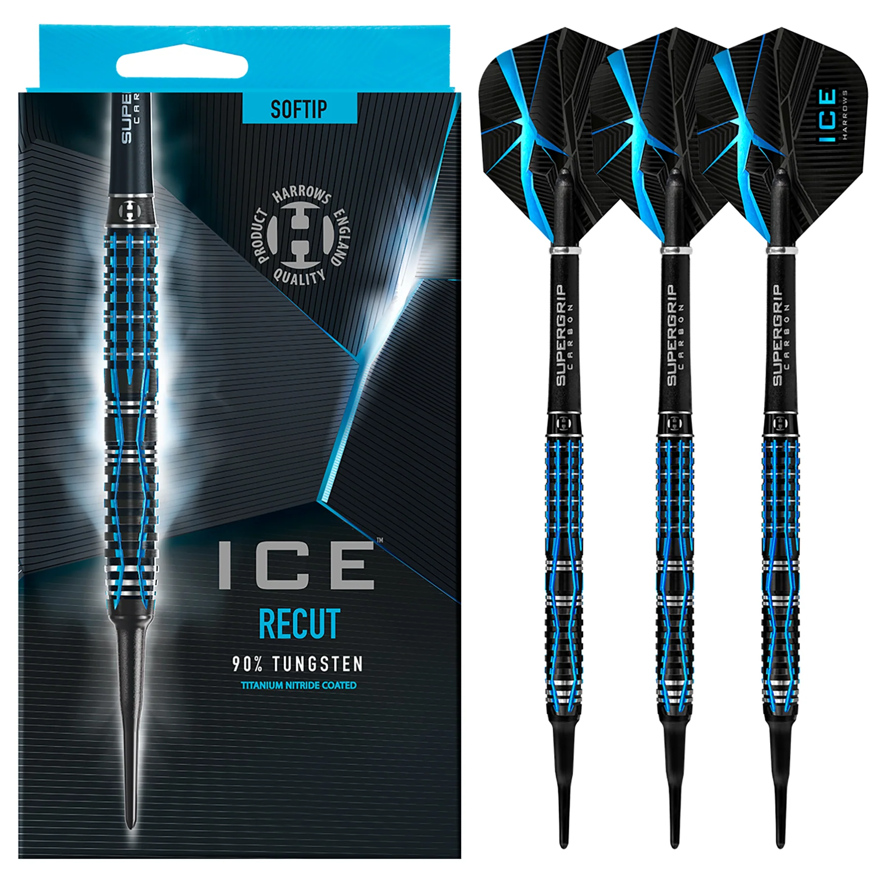 Fléchettes-Harrows-Ice-Recut-90%-Tungstène-pointe-nylon