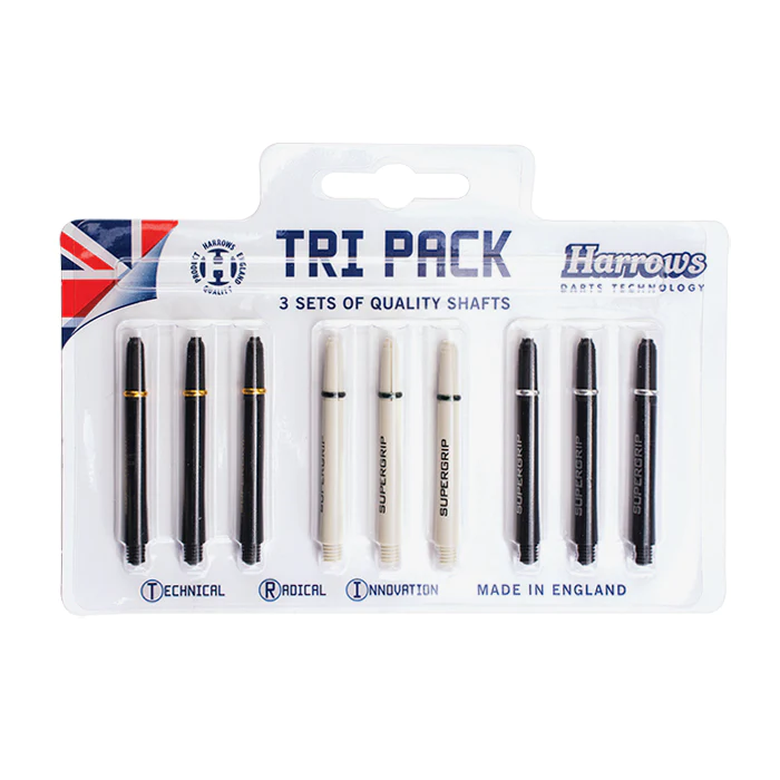 Tri-Pack-Harrows-Shafts-Supergrip-MEDIUM-(Pack-9-Shafts-SUPERGRIP-NOIR_BLANC.A)