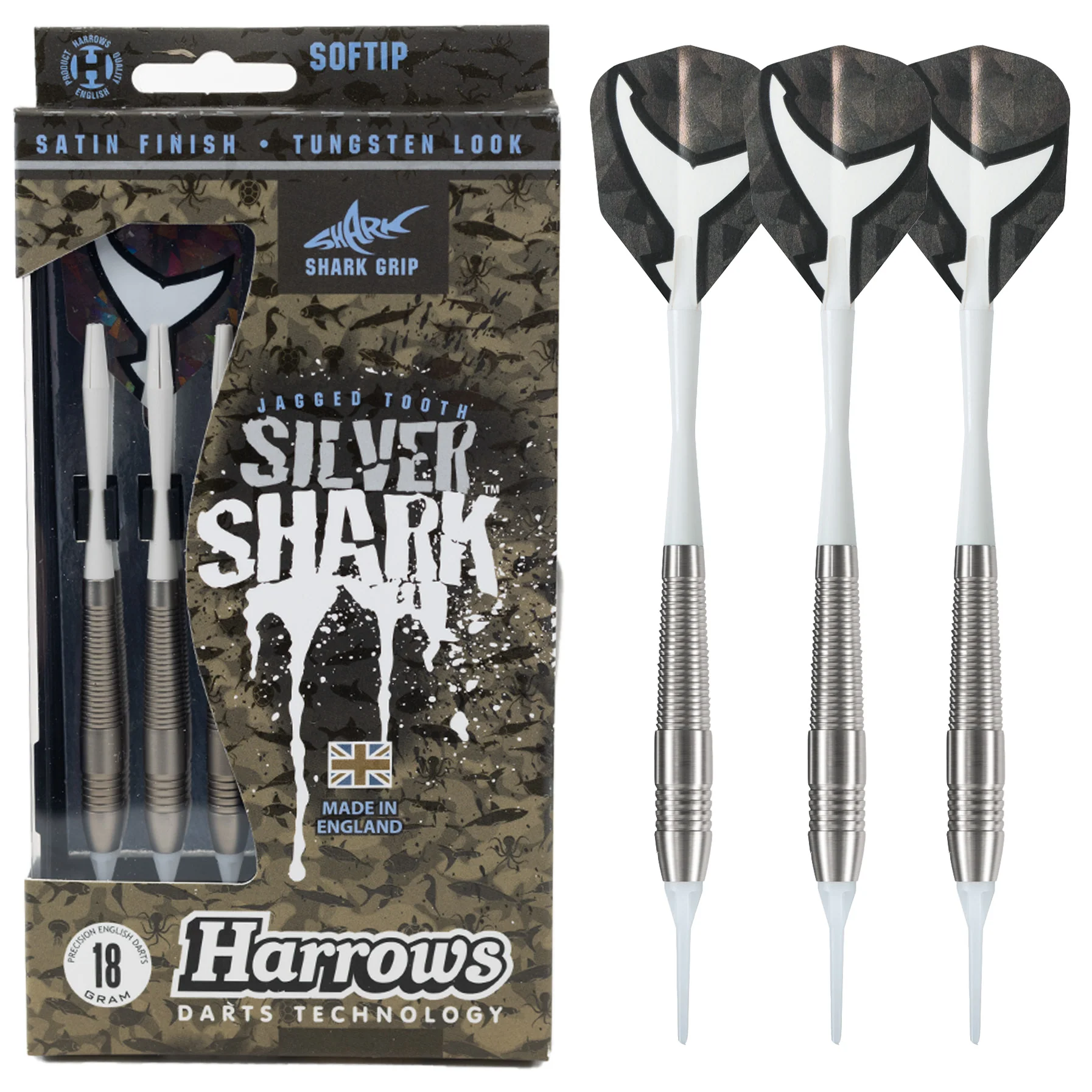 Fléchettes-Harrows-Silver-Shark-pointe-nylon