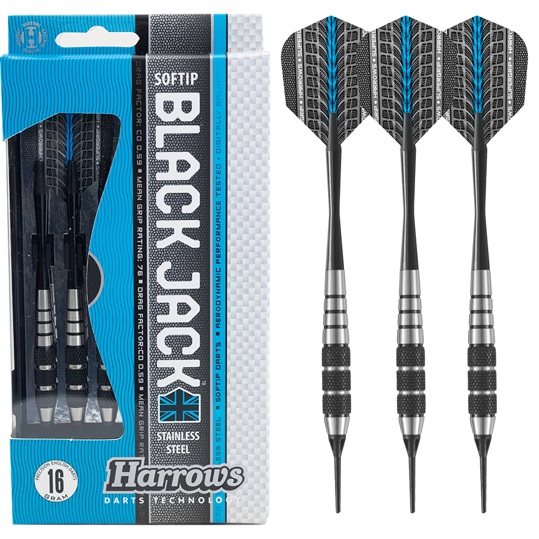Fléchettes-Harrows-Black-Jack-pointe-nylon