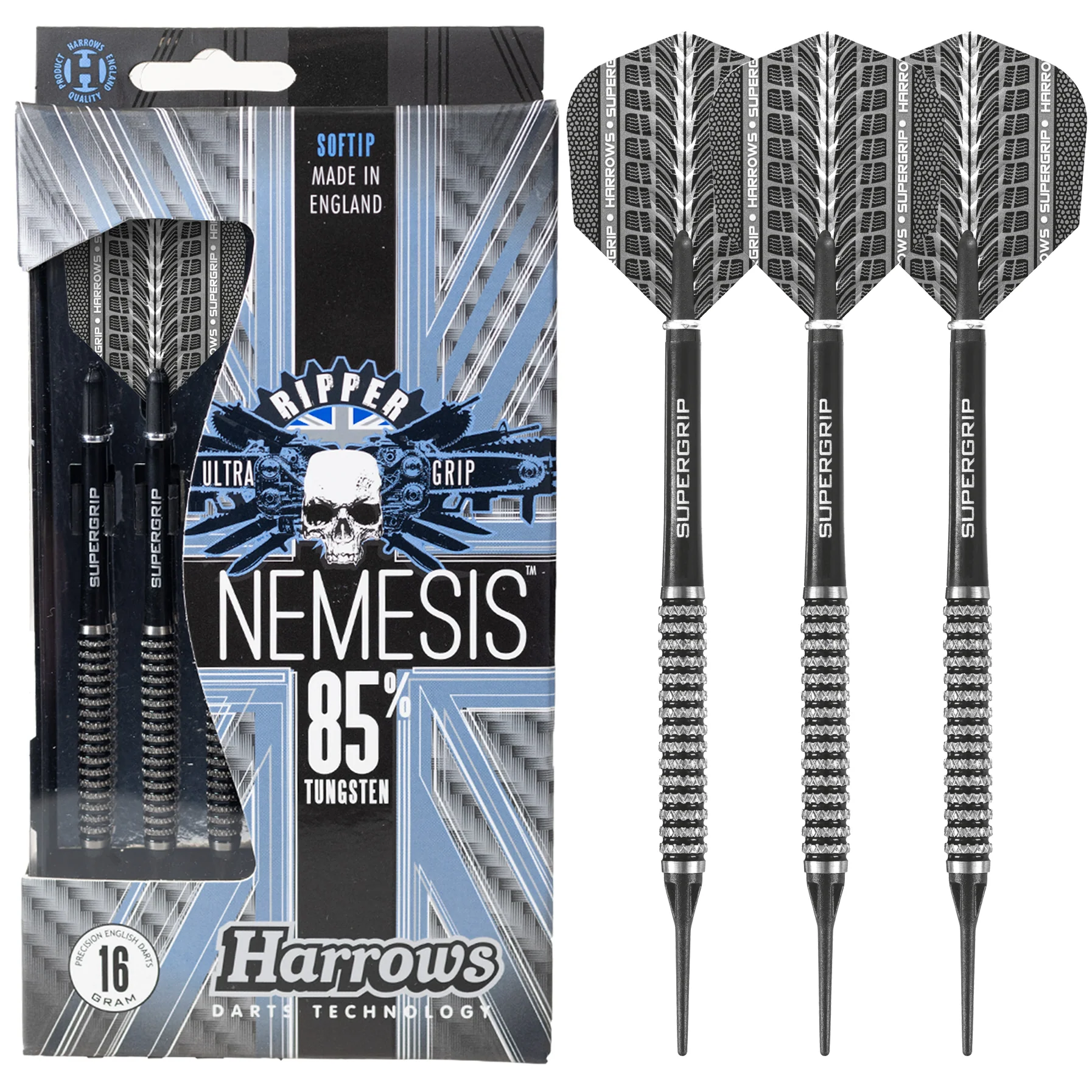 Fléchettes-Harrows-Nemesis-GK-85%-Tungstène-pointe-nylon