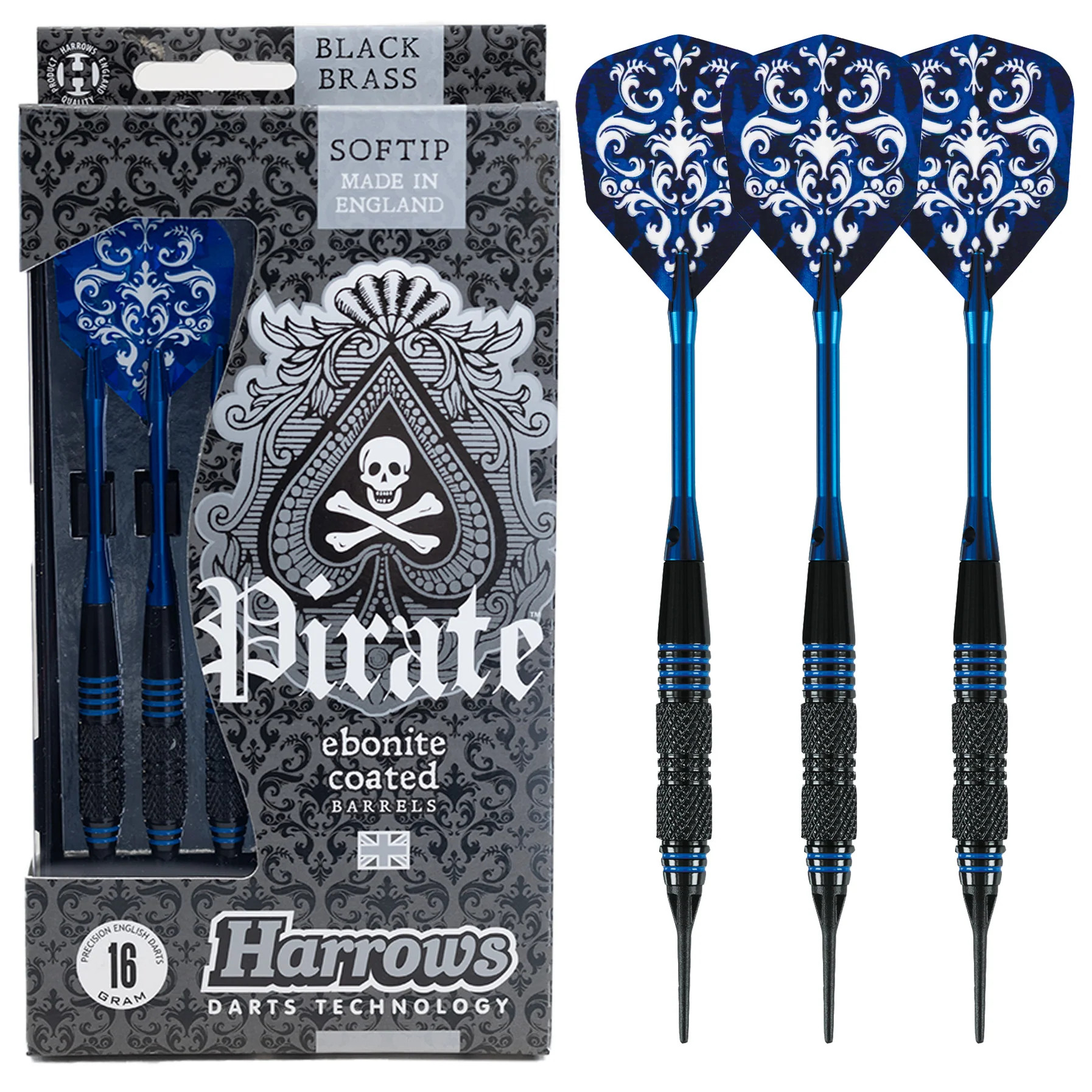 Fléchettes Harrows Pirate pointe nylon Bleu foncé