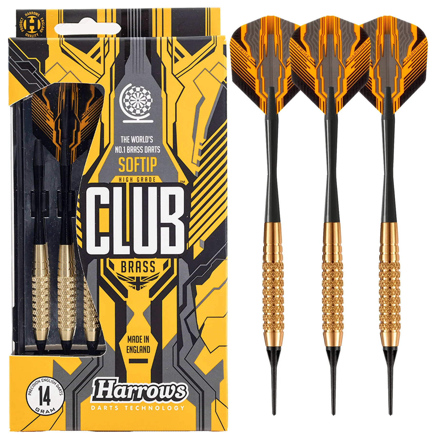 Fléchettes-Harrows-Club-Brass-pointe-nylon-16GK