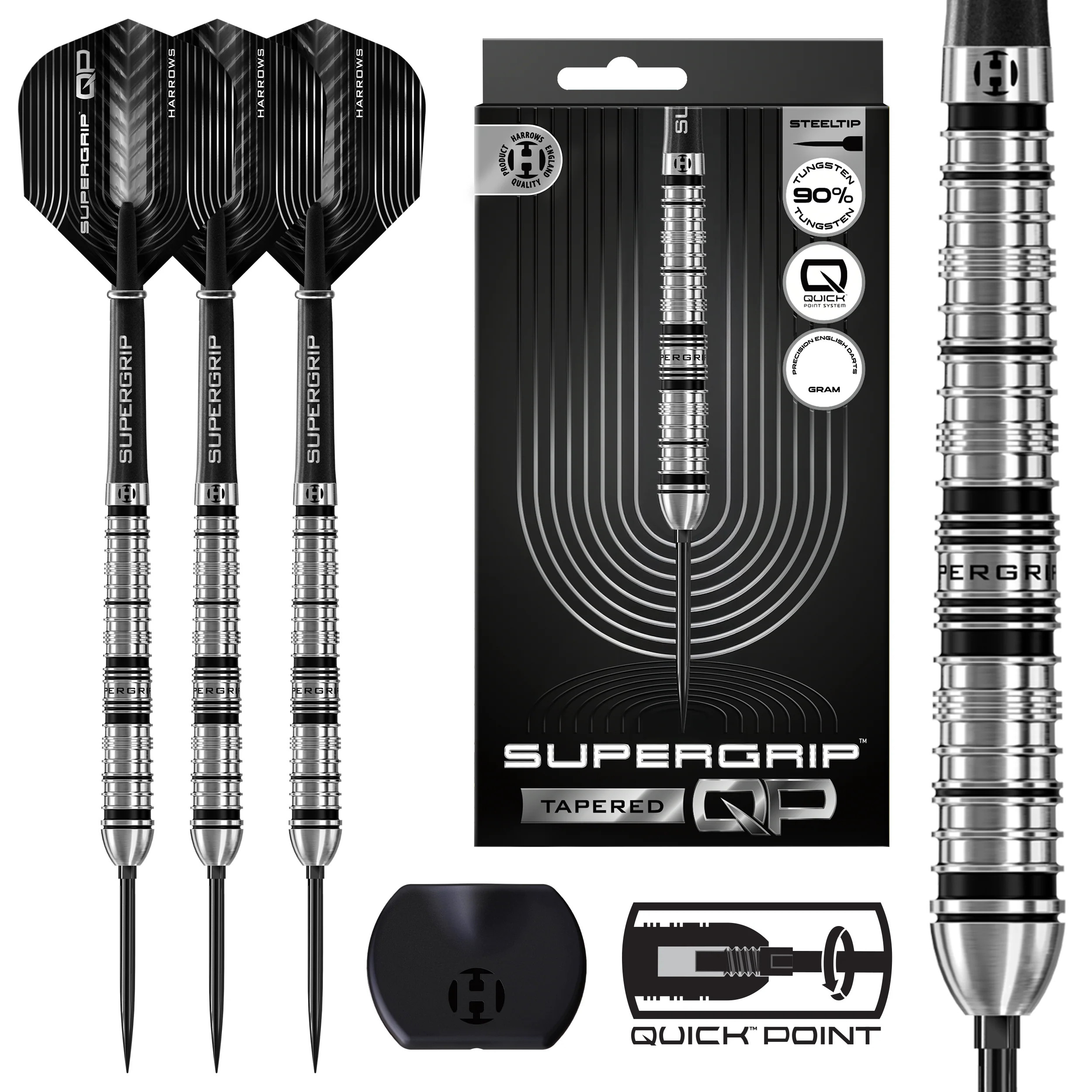 Harrows-steeltip-Supergrip-QP-Tapered-90-tungsten